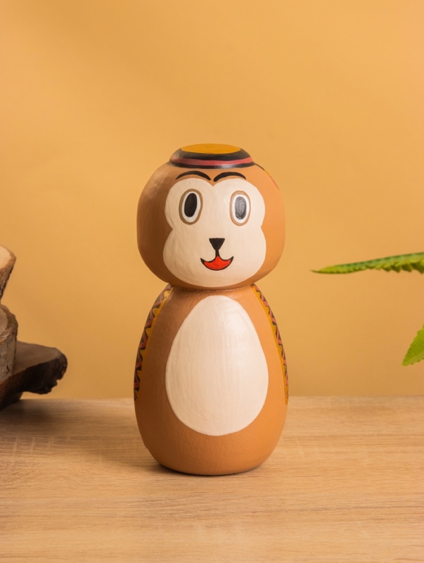 Деревянная кукла кокеши "Медвежонок" 7х7,5х15 см