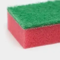 Губка для посуды с чистящим слоем Доляна &laquo;Эконом&raquo;, 7.5&times;4.5&times;2.5 см, 5 шт, мини