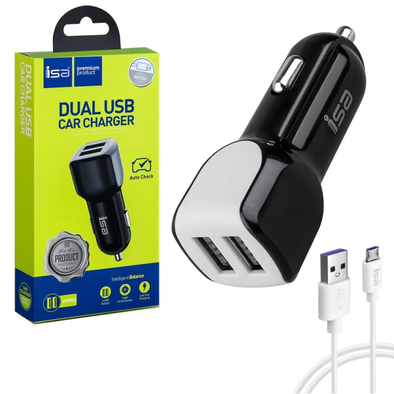 АЗУ C02 USB на Micro USB + 2 USB 2A ISA черное
