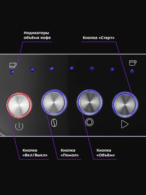 Кофеварка капсульная рожковая и кофемолка КТ-7107 - 1560 Вт