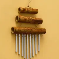 Музыка ветра бамбук, алюминий, 18х3х25 см