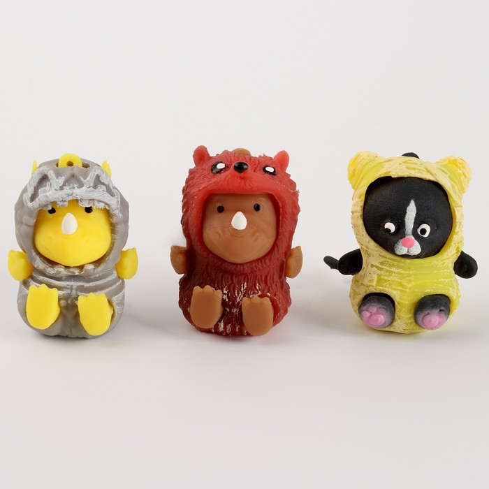 Антистресс сквиш мялка &laquo;Зверята в костюмах&raquo;, в пакете, с пастой