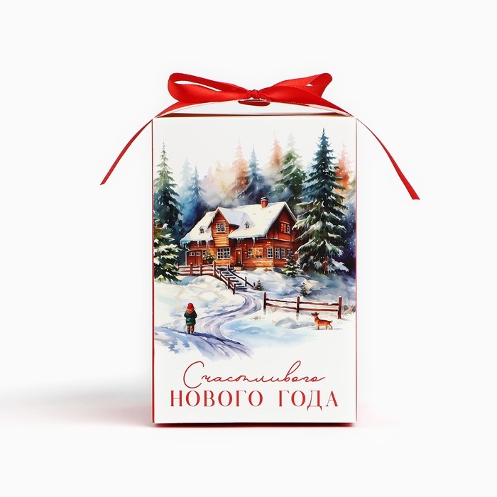 Коробка подарочная новогодняя складная &laquo;Счастливого Нового года&raquo;, 12 х 18 х 12 см, Новый год
