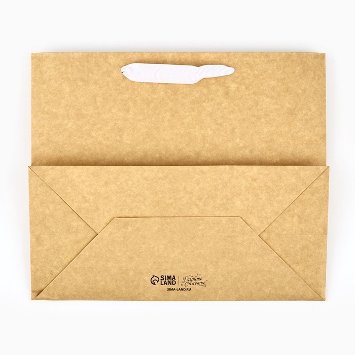 Пакет подарочный новогодний крафтовый с пластиковым окном &laquo;Загадай желание&raquo;, 31 х 26 х 11 см