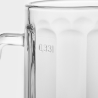 Кружка стеклянная для пива &laquo;Ладья&raquo;, 330 мл