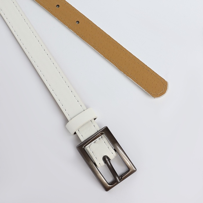 Ремень жен 01-01-03-01 Июнь15, 1,1*0,3*110 см, пряжка т-металл, 1 прокол, белый
