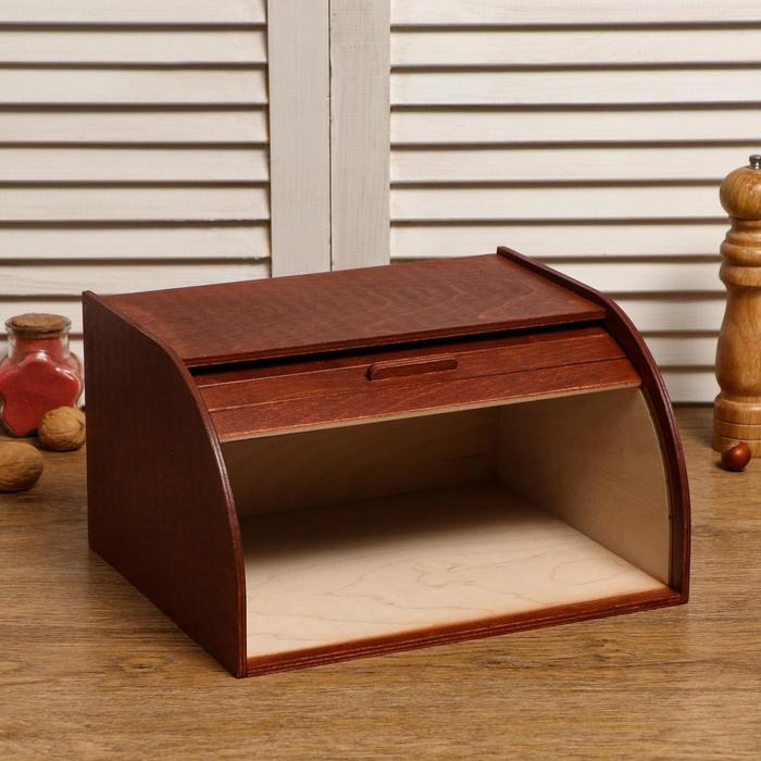 Хлебница деревянная "Корица", прозрачный лак, цвет красное дерево, 29&times;24.5&times;16.5 см