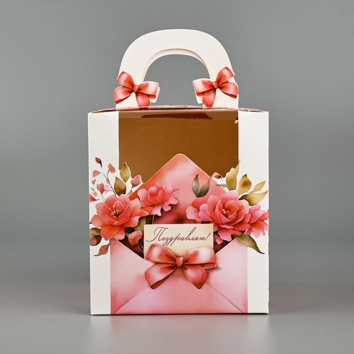 Коробка сборная &laquo;Цветочное послание&raquo; 14 х 16 х 14 см