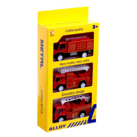 Набор металлических машин &laquo;Пожарная бригада&raquo;, инерция, 3 штуки