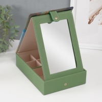 Шкатулка кожзам для украшений с зеркалом "Девушка с пуделем" 15х21,5х5,5 см