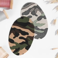 Заплатки для одежды, 15,5 &times; 9,5 см, термоклеевые, пара, цвет камуфляж