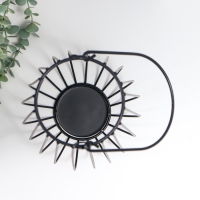 Подсвечник металл, на 1 свечу "Лофт. Вазон" чёрный 32х18х20 см