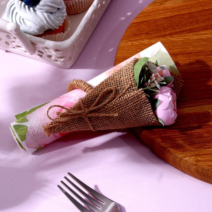 Набор для украшения: топпер &laquo;С днём рождения&raquo; 1 шт, кольцо для салфеток 1 шт, МИКС