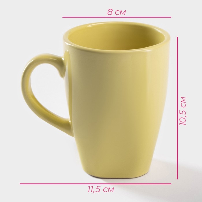 Кружка керамическая Доляна &laquo;Пастель&raquo;, 280 мл, цвет жёлтый