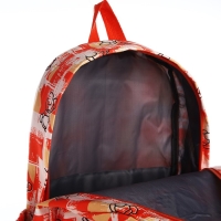 Рюкзак школьный из текстиля на молнии, 3 кармана, цвет оранжевый