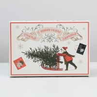 Коробка подарочная новогодняя складная &laquo;Ретро&raquo;, 30 х 20 х 9 см, Новый год