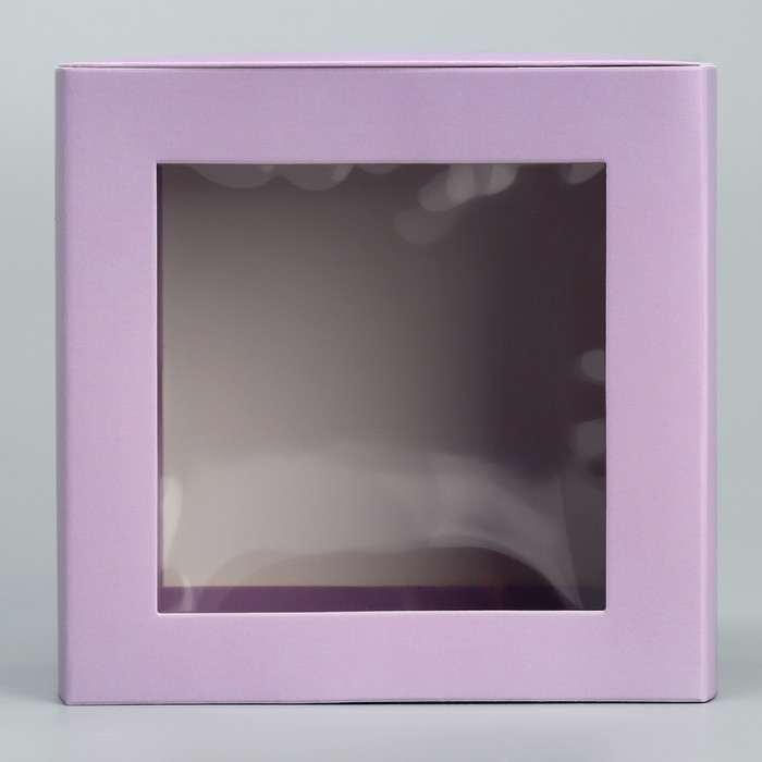 Коробка-фоторамка подарочная складная, упаковка, &laquo;Лавандовая&raquo;, 14 х 14 х 8 см