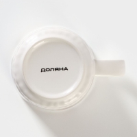 Кружка фарфоровая Доляна &laquo;Коты-аристократы&raquo;, 350 мл, цвет белый