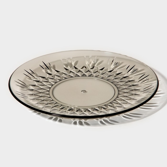 Тарелка &laquo;Грани&raquo;, d=20 см, цвет коричневый