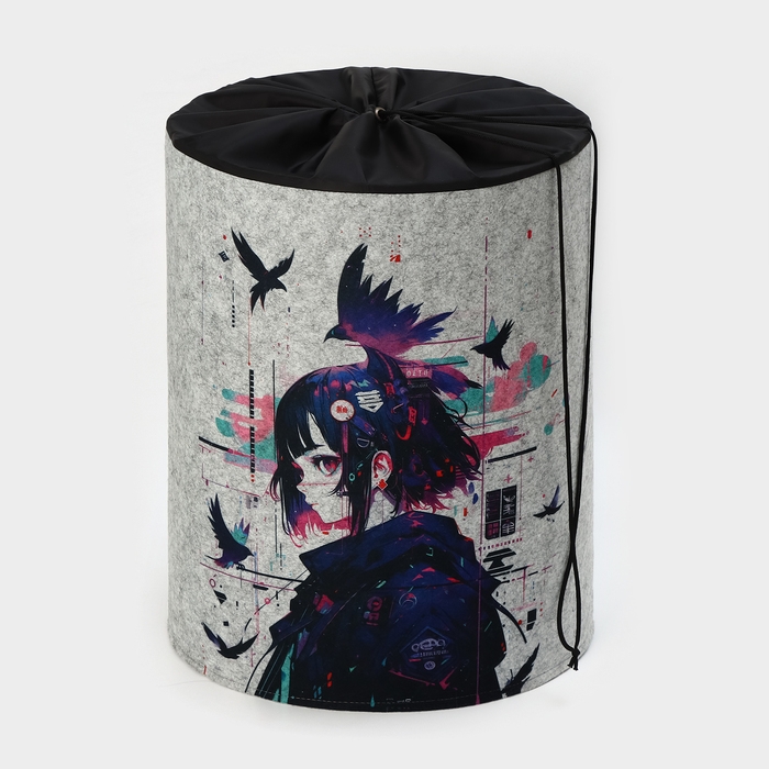 Органайзер для хранения &laquo;Аниме&raquo;, на завязках, 40&times;32&times;48 см, 42 л, серый