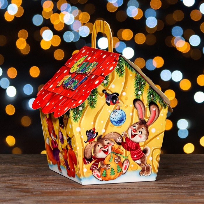 Подарочная коробка "Домик Радостные хлопоты", 13,5 х 10,5 х 17,1 см