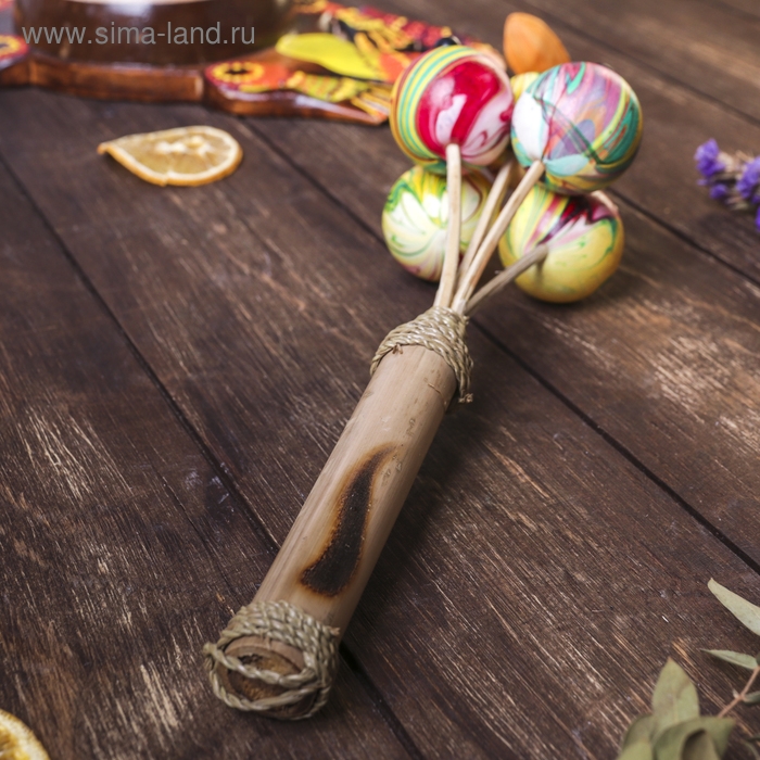 Сувенирный музыкальный инструмент "Маракас составной" 9x9x25 см  МИКС