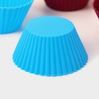 Набор форм для выпечки Доляна &laquo;Риб.Круг&raquo;, силикон, 7&times;3,3 см, 6 шт, цвет МИКС