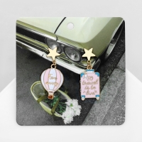 Серьги эмаль &laquo;Путешествие&raquo; воздушный шар, цвет розовый в золоте