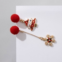 Новый год! Серьги &laquo;Новогодние пушистые&raquo; елка и снежинка, цветные