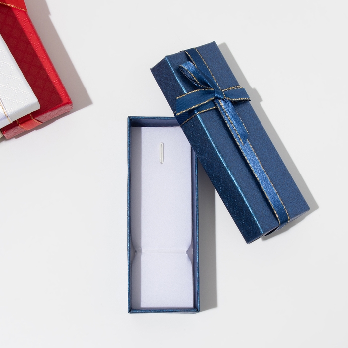 Коробочка подарочная под браслет/кулон/цепочку &laquo;Бантик&raquo;, стёганый принт, 4,3&times;12 (размер полезной части 3,8&times;11,3 см), цвет МИКС