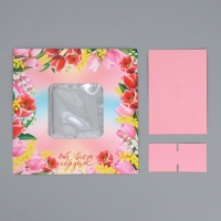 Коробка для конфет, кондитерская упаковка, 4 ячейки, &laquo;От всего сердца&raquo;, 10.5 х 10.5 х 3.5 см