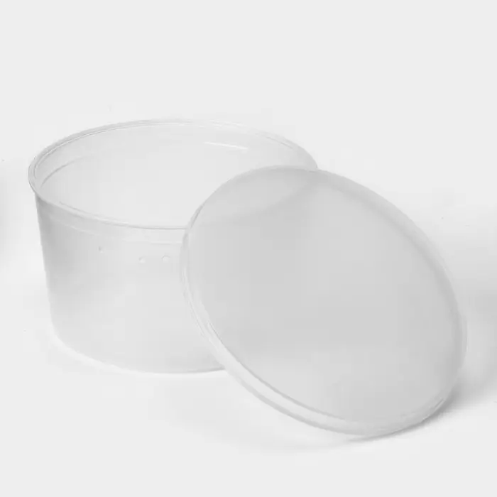 Контейнер пищевой ПластоС, 140 мл, с герметичной крышкой, d=8 см, h=5 см, пластик, прозрачный
