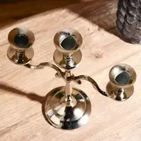 Подсвечник алюминий "Власть" на 3 свечи 9х22х26 см