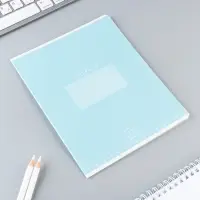 Тетрадь в клетку 12 листов А5, на скрепке &laquo;Цветная обложка&raquo;, обложка мелованный картон, блок №2, 5 видов МИКС