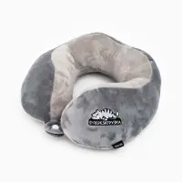 Подушка для путешествий бархатная формовая "Перезагрузка", серая
