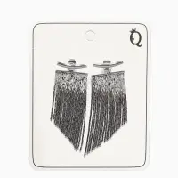 Серьги металл "Цепи" водопад, цвет серебро