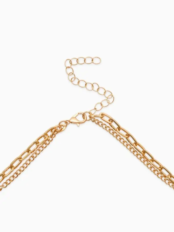 Колье "Жемчуг" борокко, цепь, удлиненное, 2 яруса, цвет белый в золоте