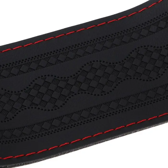 Оплетка на руль TORSO, 38 см, искусственная кожа, узор, красная нить