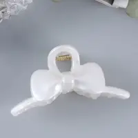 Крабик для волос &laquo;Глянец&raquo;, бантик дуга, 8 см, белый