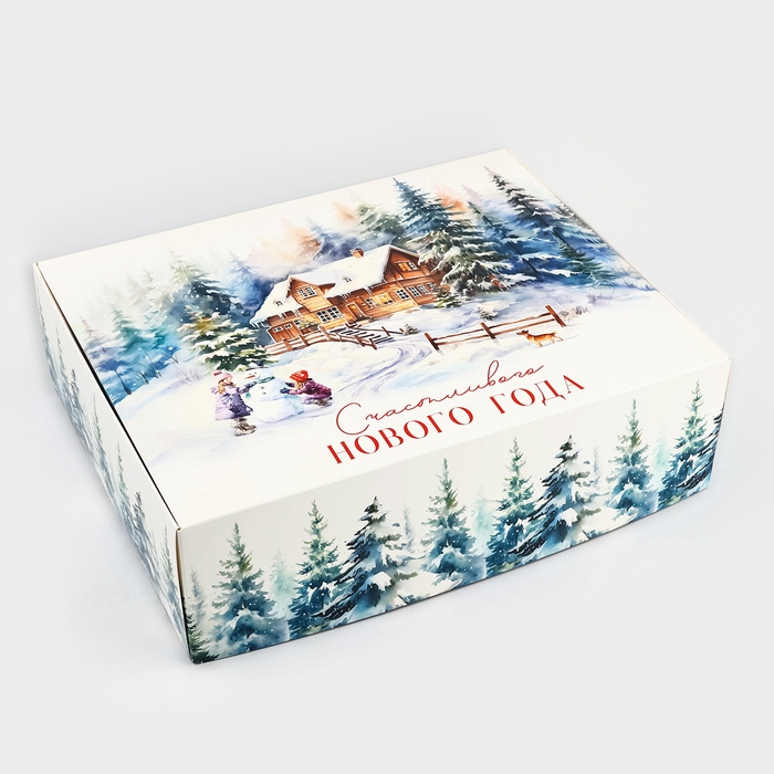 Коробка подарочная новогодняя складная &laquo;Счастливого Нового года&raquo;, 31 х 24,5 х9 см