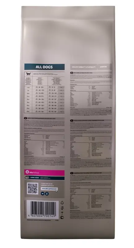 ALL DOGS корм сухой д/соб. активных, пп, 20 кг