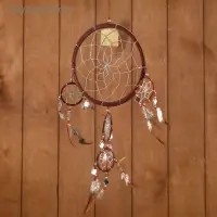 Ловец снов "Пять колец" коричневый 25х0,5х50 см