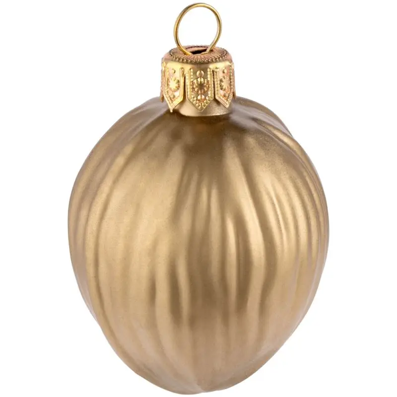 Елочная игрушка &laquo;Грецкий орех&raquo;, матовое золото