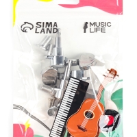 Комплект одиночной колковой механики Music Life, серебристые, 3+3