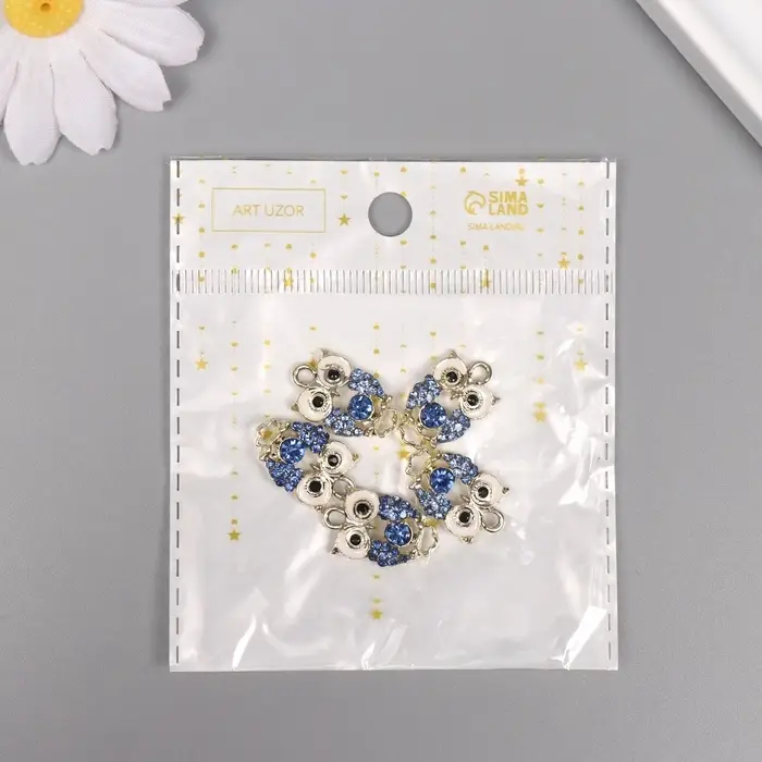 Подвеска из металла &laquo;Сова&raquo; со стразами, золото 2.1&times;3&times;0.4 см