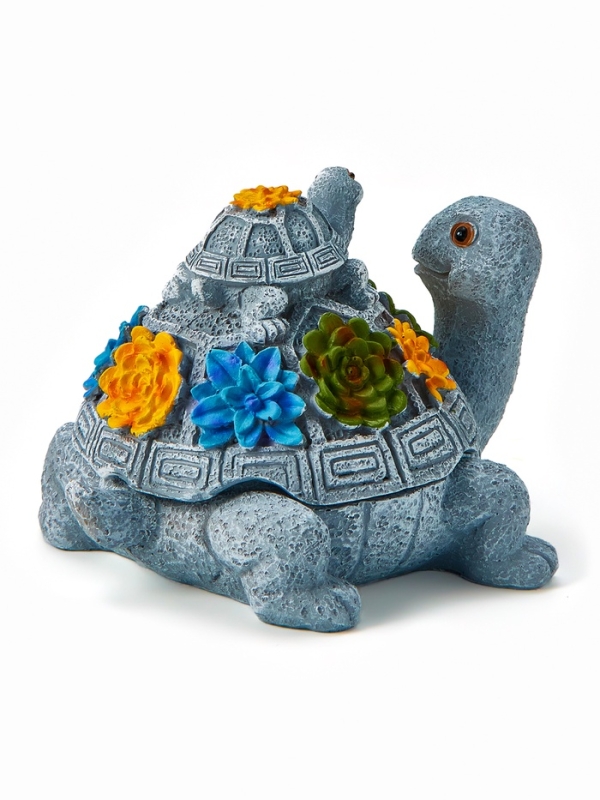 Фигурка полистоун TAKE IT EASY &laquo;Две черепашки&raquo;, серый камень, 14&times;11&times;9.8 см