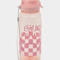 Ланч-бокс, 2 отделения, 2 яруса, с вилкой и ложкой, бутылкой 500мл,20х17х5,5 см,цвет розовый   10949