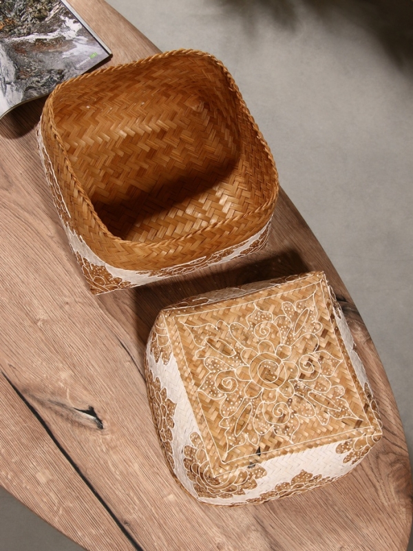 Корзинка плетеная "Манадо" бамбук 24х24х15 см, светлая