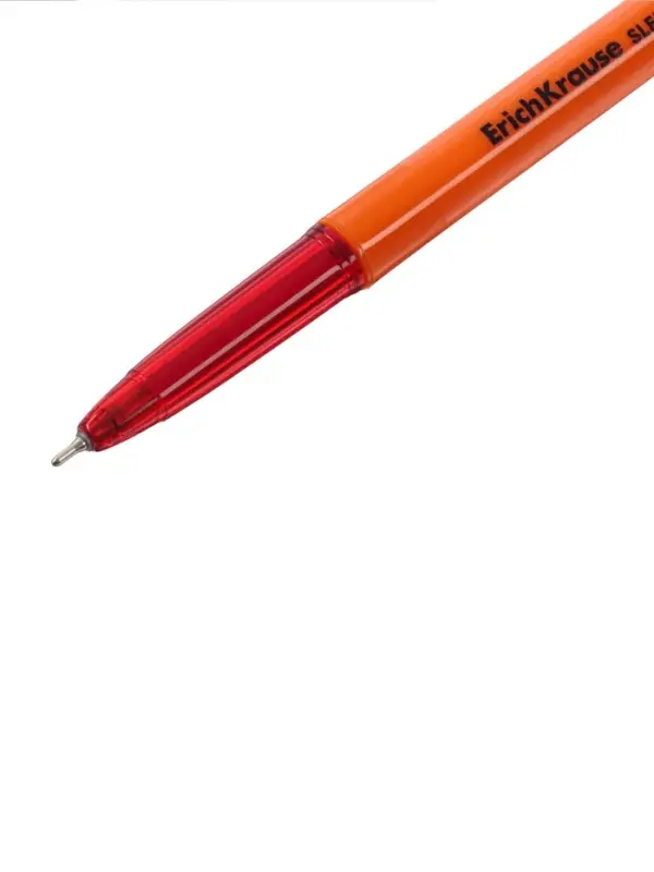 Ручка шариковая ErichKrause Slender Stick Orange, Super Glide, 0.7 мм, красная