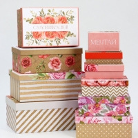 Набор коробок  10 в 1 "Flowers", 32,5 х 20 х 12,5 -12 х 7 х 4 см
